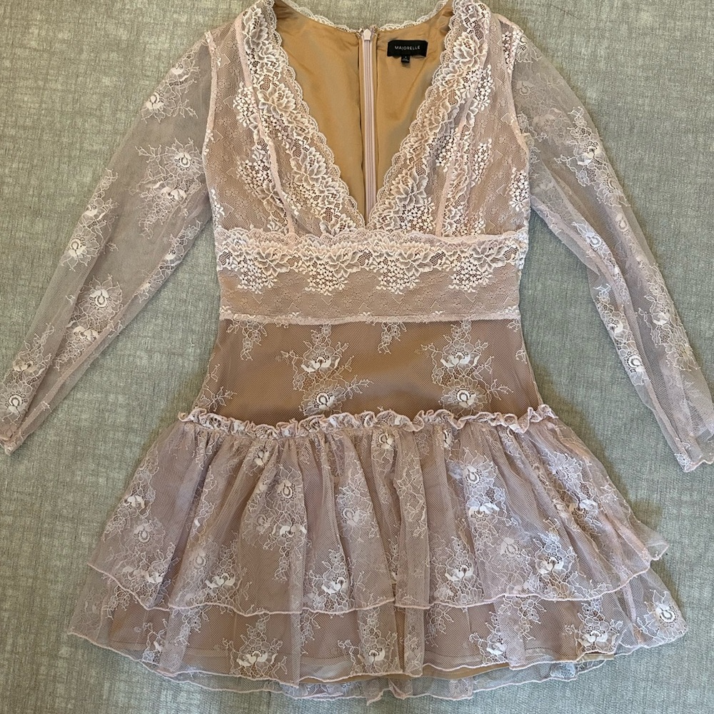 Light pink lace Majorelle dress size medium